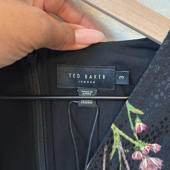 NWT Ted Baker Sienno Puff Sleeve Floral Jacquard Mini Tea Dress 3 / US 8 - Picture 8 of 13